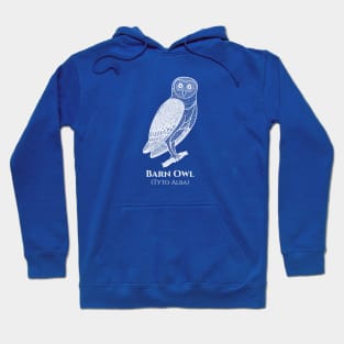 Barn Owl with Common and Latin Names - animal lovers design Hoodie